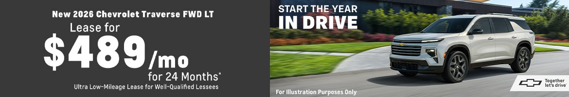 Lease a 2026 Chevy Traverse for $489/mo in Morristown, TN