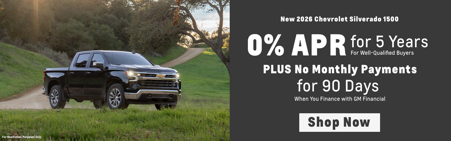 2026 Chevrolet Silverado 1500 0% APR for 60 months and no pa