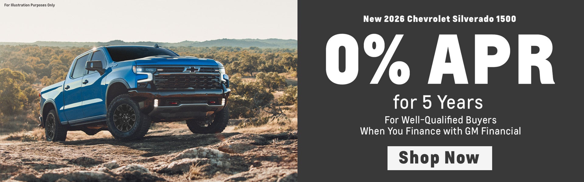 Get a New 2026 Chevrolet Silverado 1500 for 0% APR for 60 mo