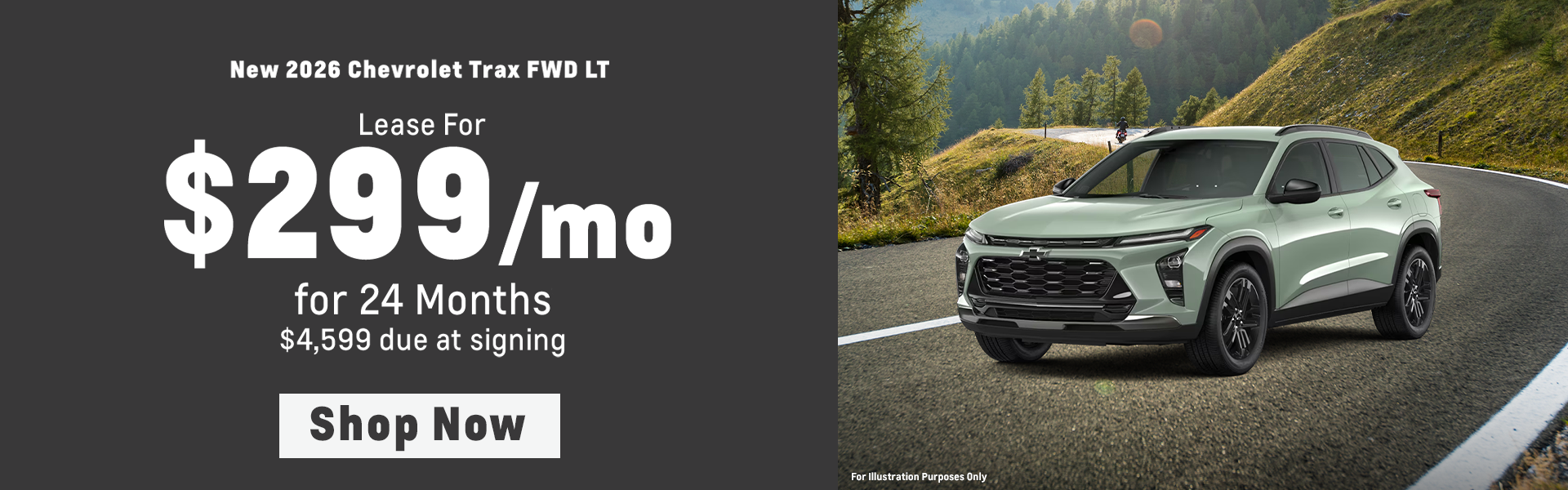 “Lease a 2026 Chevrolet Trax for $299 per month in Morristow